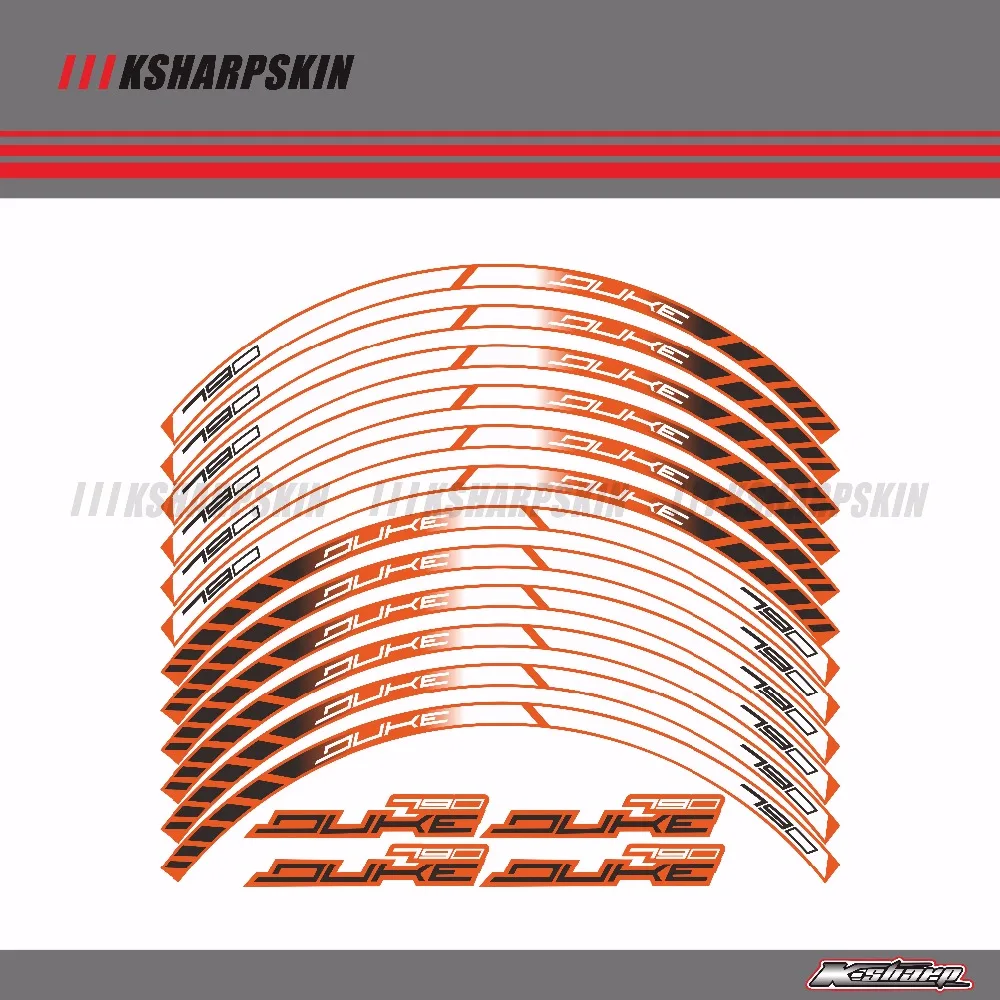 12 X Thick Edge Outer Rim Sticker Stripe Wheel Decals For all KTM DUKE790 DUKE 790