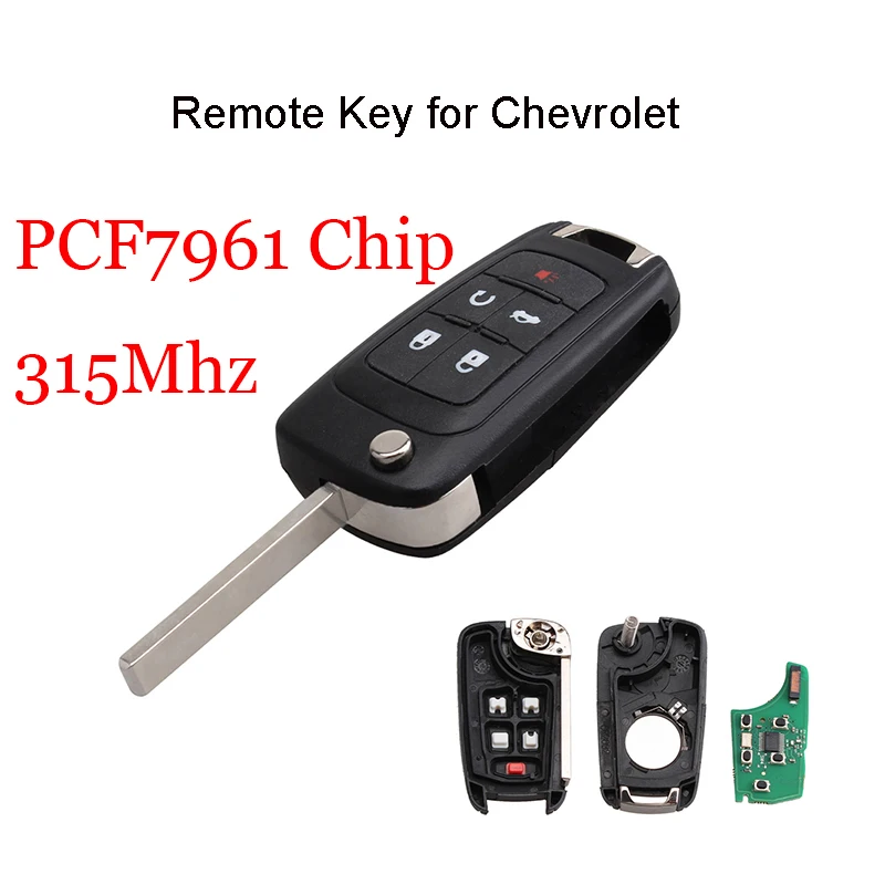 315 МГц PCF7941 чип дистанционный ключ для Chevrolet Cruze Malibu Camaro Equinox Sonic Aveo Orlando Volt 5 кнопок