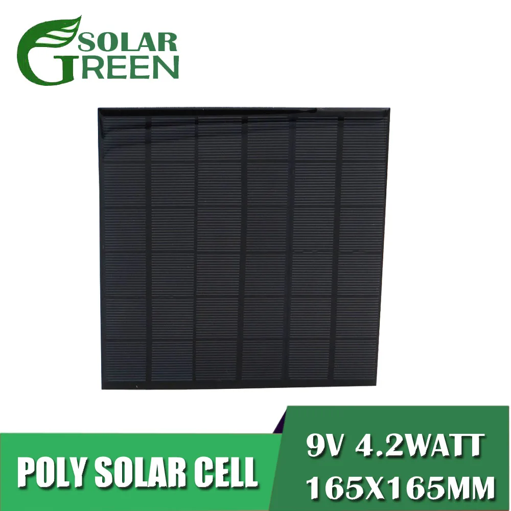 

9V 462mA DIY Battery Power Charge 4.2Watt 4.5W Solar Panel Standard Epoxy Polycrystalline Silicon Module Mini Solar Cell toy