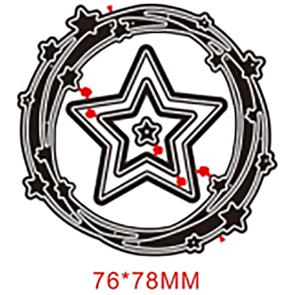 

Gowing Pentagram silver Metal Cutting Dies for DIY Scrapbooking Album Paper Cards Decorative Crafts Embossing Die Cuts