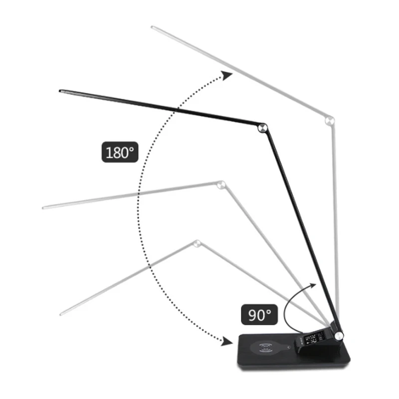 QI Беспроводное зарядное устройство с светодиодный настольной лампой usb зарядный порт для зарядки мобильного телефона сенсорный выключатель многофункциональный свет для чтения