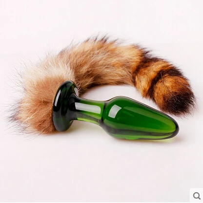 Hot Glass Anal Plug Tail FoxTail Big Beads Butt Raccon Dildo Sex Toys for Men and Woman Products |