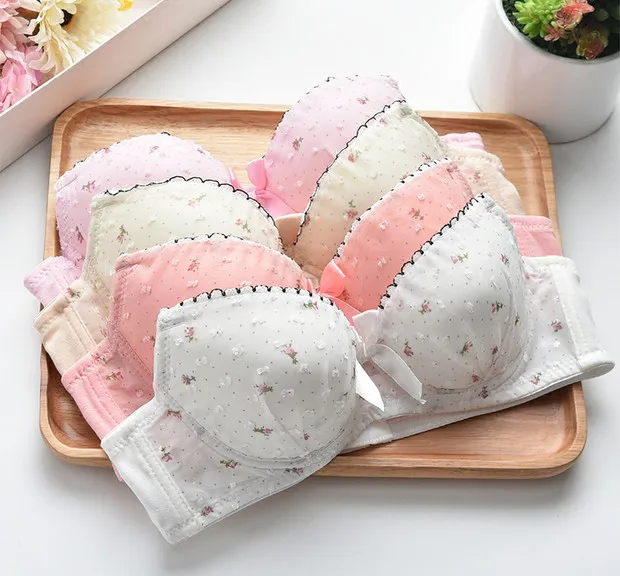 Maggies Walker Girls Training Bra Models Lace Floral Japanese Sweet Students Kids Lingerie Cotton Training Underwear