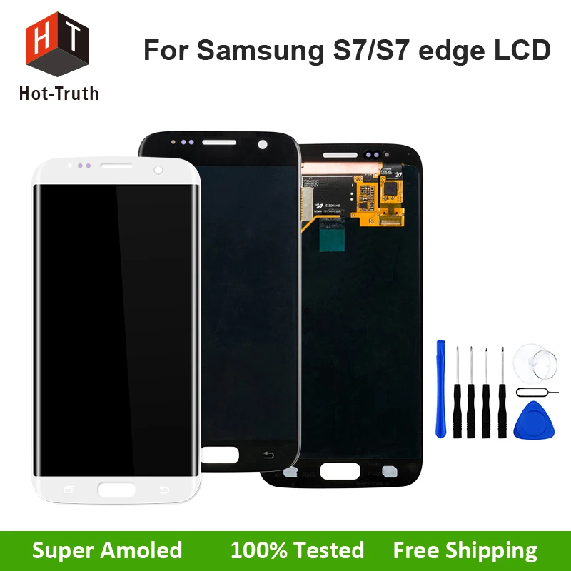 

Hot-Truth 100% Tested Super AMOLED Touch Screen For Samsung Galaxy S7 S7 edge G930 G935 LCD Display Digitizer Assembly Parts LCD