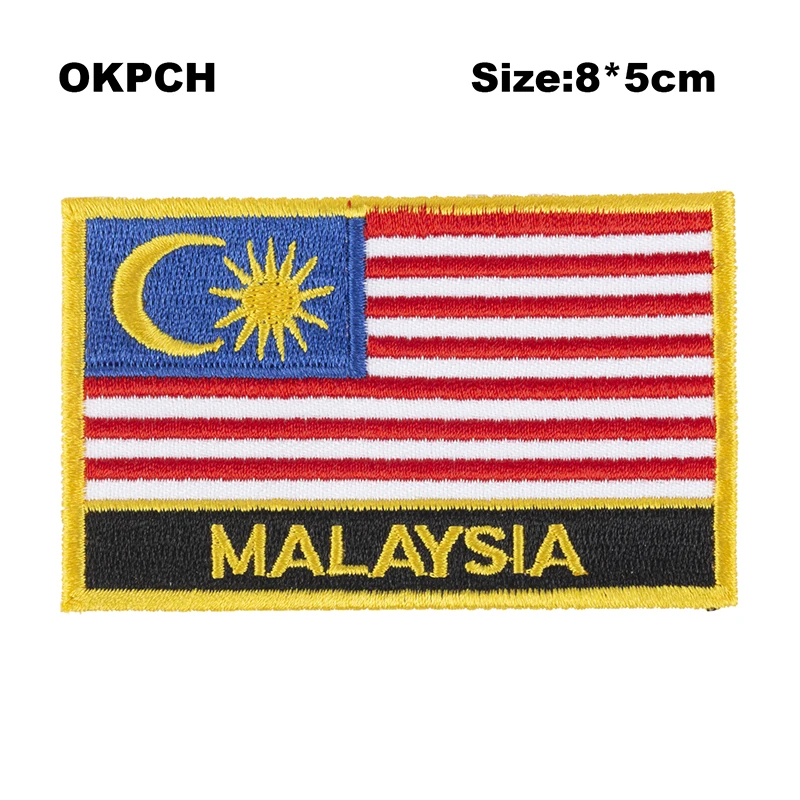 Flaggen Aufn/äher Patch Malaysia Schrift Fahne NEU