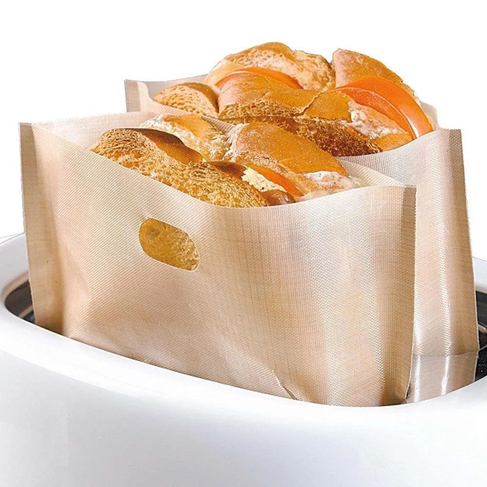 Newly 10Pcs Reusable Toaster Bag for Sandwich Omelette Non stick Bake