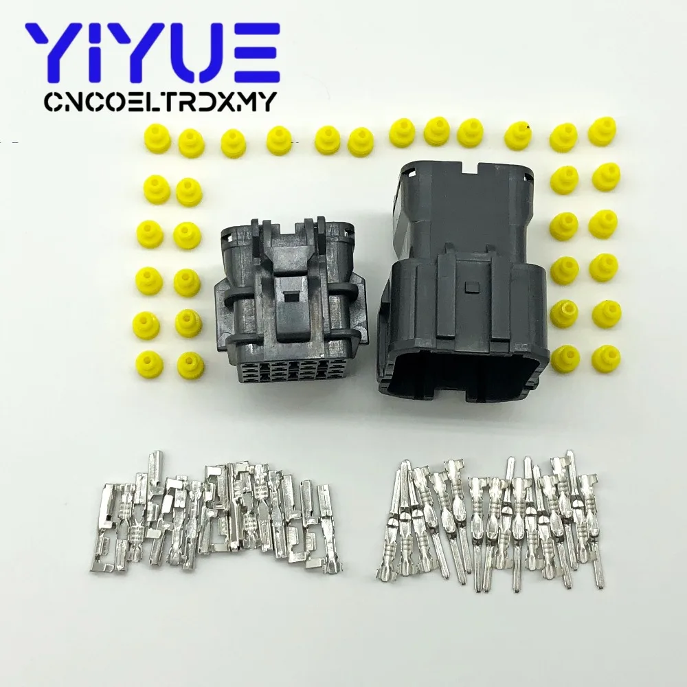 KET 5 Sets 16 Pin Female Male Waterproof Electrical Wire Connector Plug Auto Connectors (3)