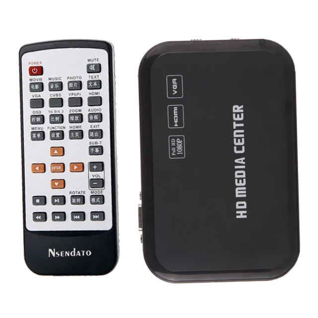 1080P HD Media Video player Center Surpport mkv H.264 with VGA HDMI USB AV MMC/SD Port with Remote Control