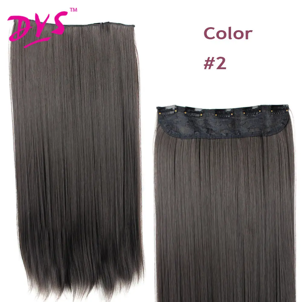 Deyngs 5 Clips Natural straight Clip In Hair Extention 24inch 34 Full Head Clip in HairPieces Long Fake False Synthetic Hair (2)