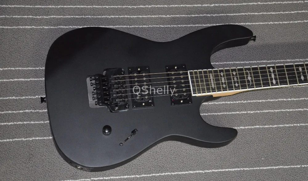 

top quality QShelly custom black floyd rose ebony fingerboard white binding caparsion electric guitar musical instruments shop