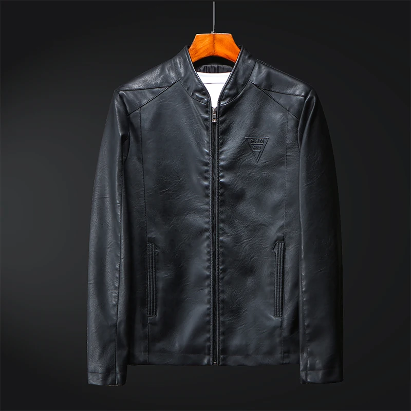 Classic Motorcycle Leather Jacket Trendy Printing Men's PU Jackets Coats Spring And Autumn Men's Leather Jacket Coats Classic Motorcycle Leather Jacket Trendy Printing Men's PU Jackets Coats Spring And Autumn Men's Leather Jacket Coats