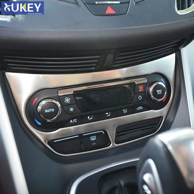 LOVELY Console Air Vent Cover Trim 2pcs Chrome Dashboard Air Vent Outlet Cover Trim Garnish for Ford KUGA ESCAPE 2013 2014 2015 Interior
