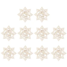 10 шт. из полой древесины Flatback Подвеска из снежинки для поделок дома DIY Новогоднее украшение елки подарок