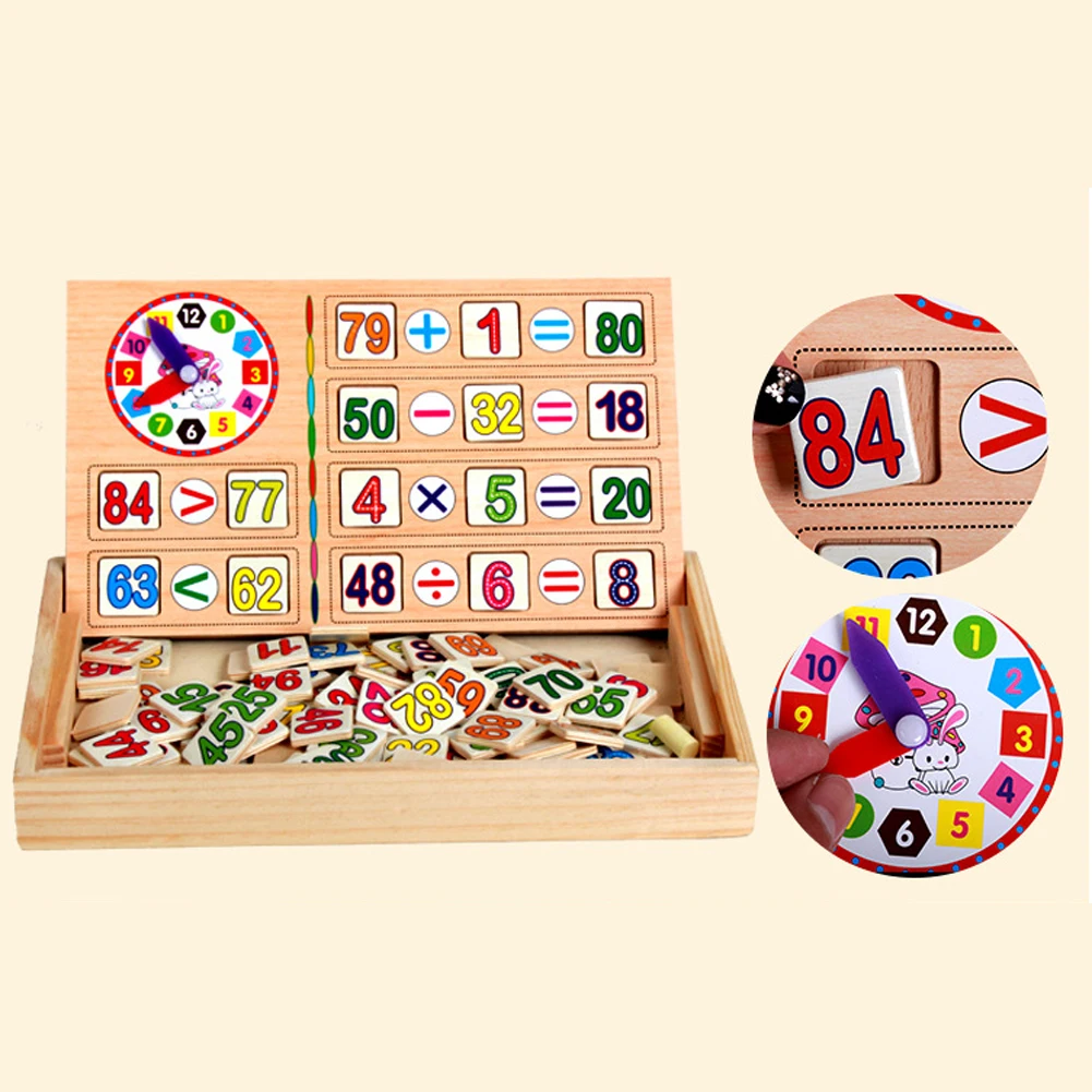 Baby Number Counting Math Toys Baby Early Montessori Educational Toys Mathematical Develop Math Wooden Toy Box Set Gift for Kids