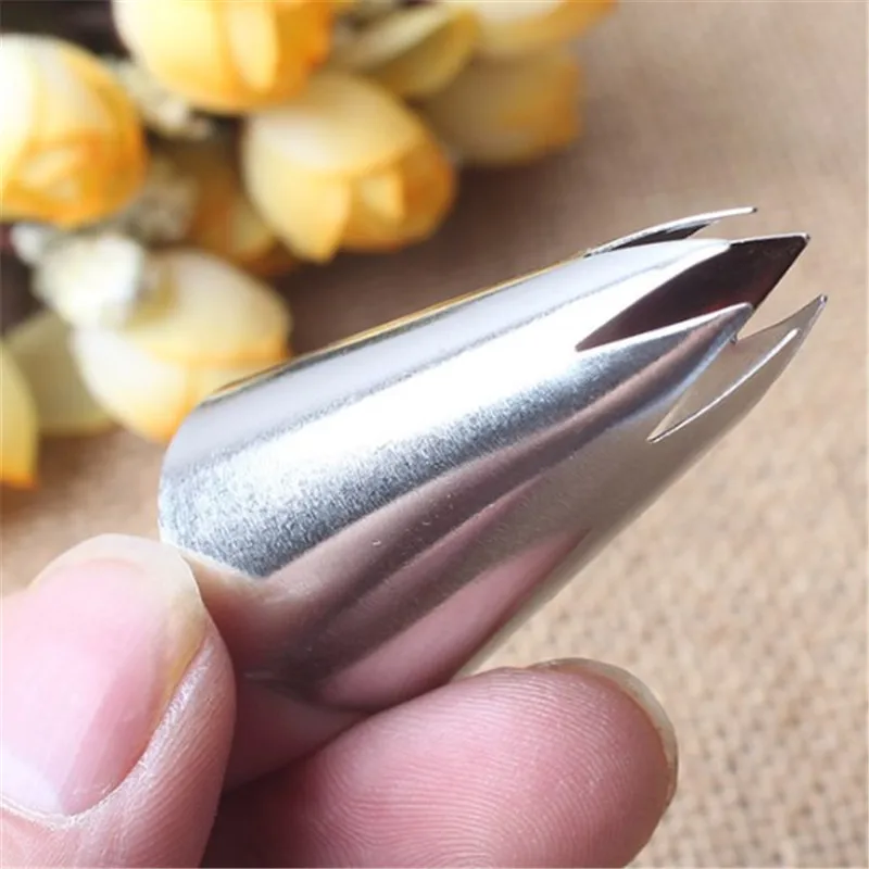 SEAAN#1M Stainless Steel Nozzle Open Star Tip Pastry Cookies Tools Icing Piping Nozzles Cake Decorating Cupcake Creates Drop