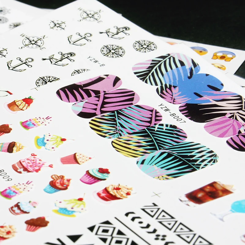 Горячая, 48 дизайнов, модные переводные наклейки для ногтей, Переводные картинки для ногтей, тату, маникюра, стильные инструменты