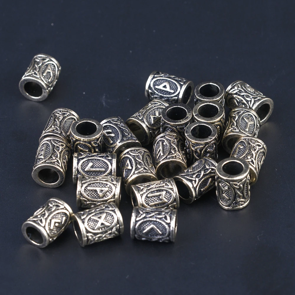

1pcs Original Viking Runes Charms Beads Findings for Bracelets for Pendant Necklace for Beard or Hair Vikings Rune Kits