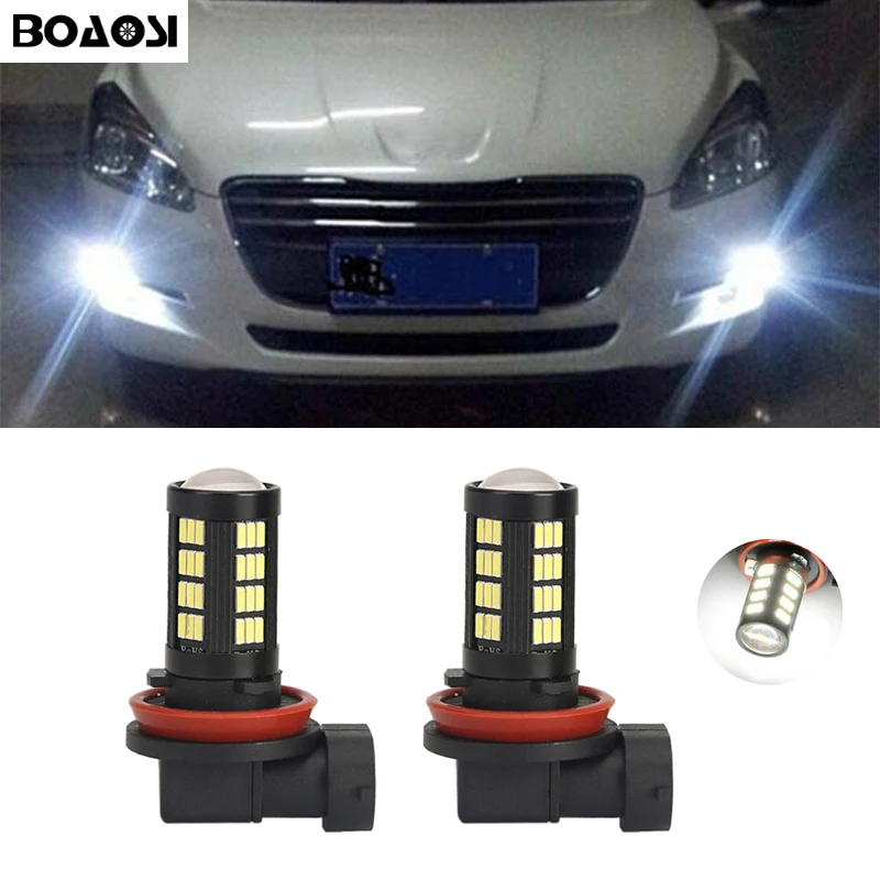 2x H11 H8 LED Car Lights LED Bulbs Fog Light Driving Lamp For Peugeot