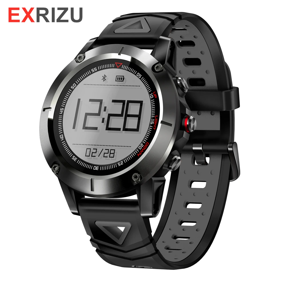 EXRIZU Sport GPS Smart Watch IP68 Waterproof Heart Rate Monitor Bluetooth Smartwatch Compass Music Control for Run Hiking etc