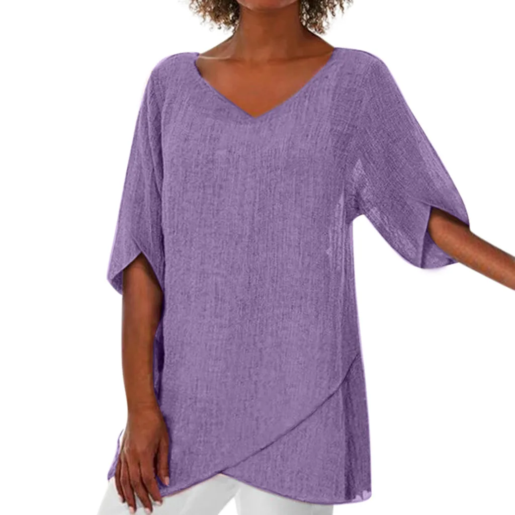 B Модная женская блузка размера плюс, Женские топы и блузки shein haut femme, женские топы, летние нестандартные одноцветные топы, блузка Z4 - Цвет: B