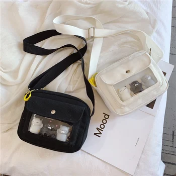 

New Lovely Small Flap Women's Bag With Canvas Strap Trendy Brand Design Leather Handbags Lady Messenger Bag For Female Bolsas