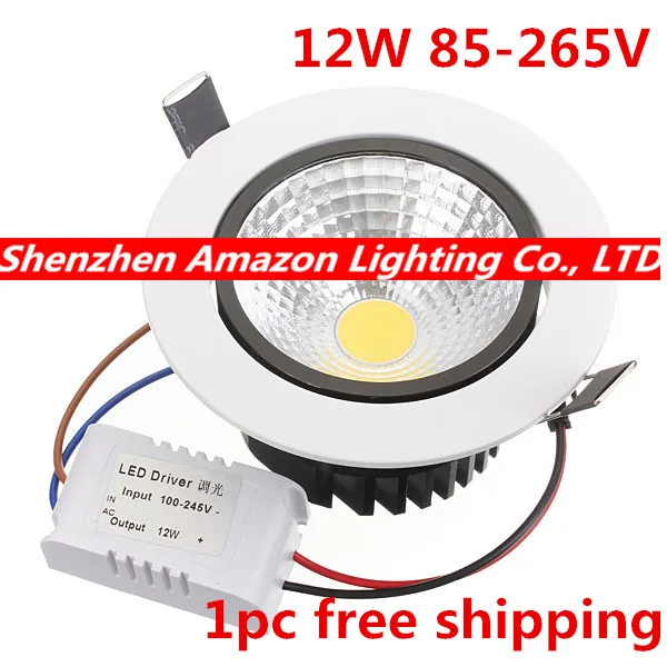

LED COB Downlight 12W LED Ceiling Down Light 85-265V Warm White/Cold White 1pc free shipping