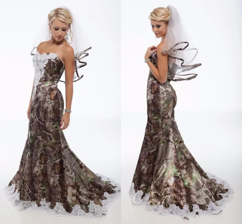 camo wedding dresses plus size