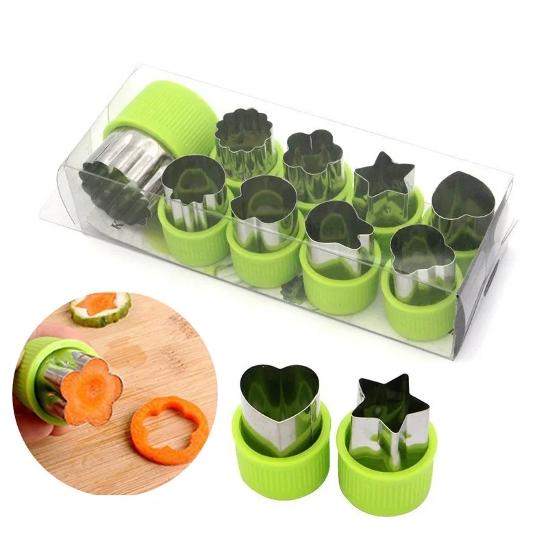 

9pcs/set Vegetable Cutter Shapes Set Fruit Decorative Cookie Mold Tools for Kids Kitchen Crafts Cutter Cake Baking Tools