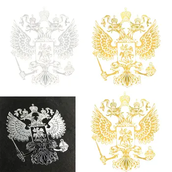 

Dewtreetali 6.0*5.4cm 9.0*8.4cm Coat of Arms of Russia Nickel Metal Car Stickers Decals Russian Federation Eagle Emblem for Car