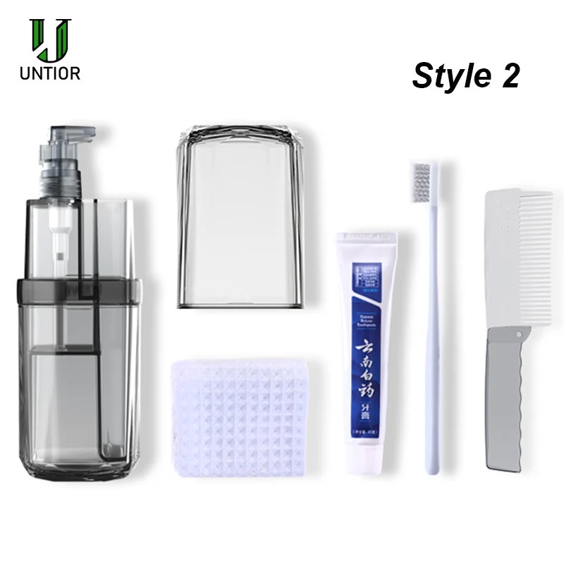 UNTIOR 5Pcs Bathroom Accessories Sets Plastic Creative Portable Travel Wash Cup Set Toothbrush Toothpaste Toiletries Storage BOX UNTIOR 5Pcs Bathroom Accessories Sets Plastic Creative Portable Travel Wash Cup Set Toothbrush Toothpaste Toiletries Storage BOX