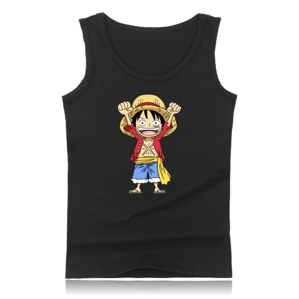 Модные майки Luffy для бодибилдинга цельный топ летняя жилетка аниме ACE хлопковая