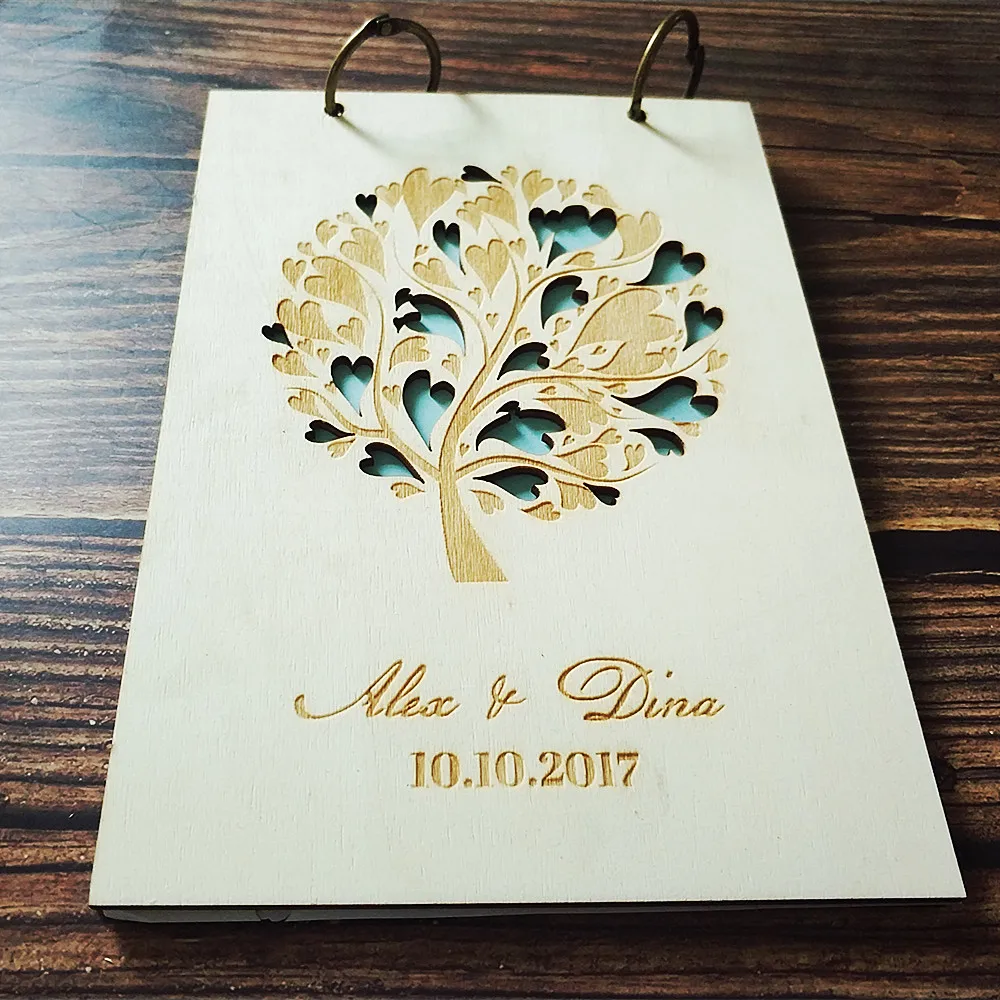 custom wedding tree wood guest book guest books photo booth