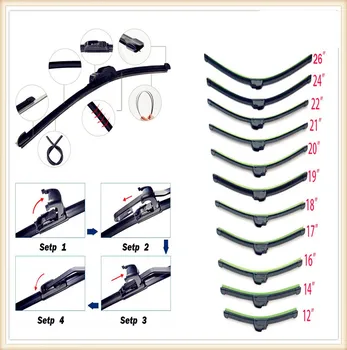 

Car U-type Frameless Bracketless refill Rubber Wiper Blade for Volkswagen VW B6 Jetta Mk5 MK6 Any Cars Phaeton 4.2 EOS 3.2 V6
