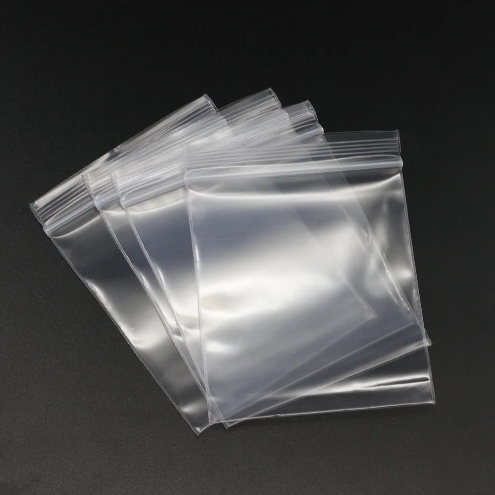 1 pack 4*6/5*7/6*8/7*10cm Bulk Thick Jewelry Packaging Zip Zipped Lock Reclosable Plastic Poly Clear Bags For DIY Stockpile