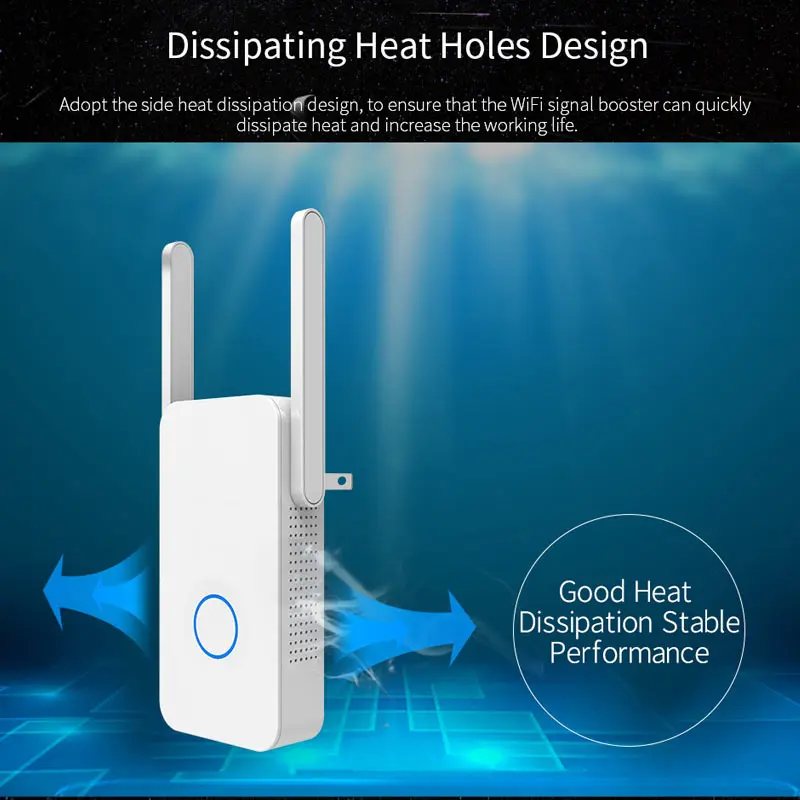 

1200Mbps Wireless Wifi Repeater Router Dual Band with Signal Antenna Amplifier LCC77
