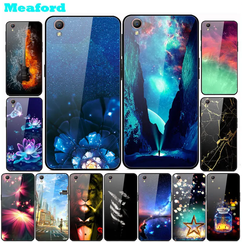 

Tempered Glass Case For OPPO A37 Case Hard PC Colorful Back Cover For OPPO A37 A 37 A37M A37F Phone Bumper Shell OPPOA37 Coque