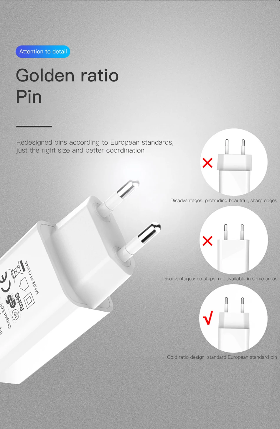 !ACCEZZ USB Charger 5V 1A Adapter For iphone 7 8 XS EU Plug Mobile Phone Wall Travel Charger Universal For Samsung S8 S9 Xiaomi (7)