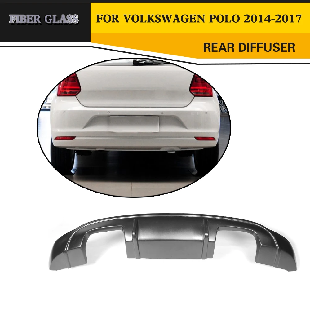 Black FRP Car Rear bumper diffuser lip for VW POLO Standard Hatchback 4