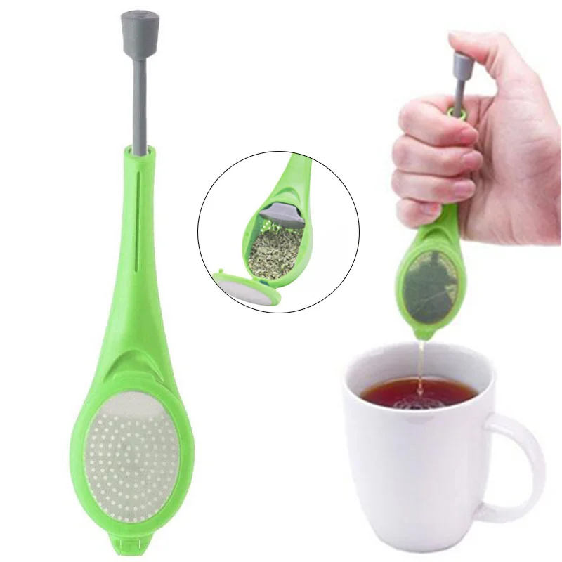 

Tea Infuser Built-in plunger Healthy Intense Flavor Reusable Tea bag Plastic Tea&Coffee Strainer Measure Swirl Steep Stir&Press