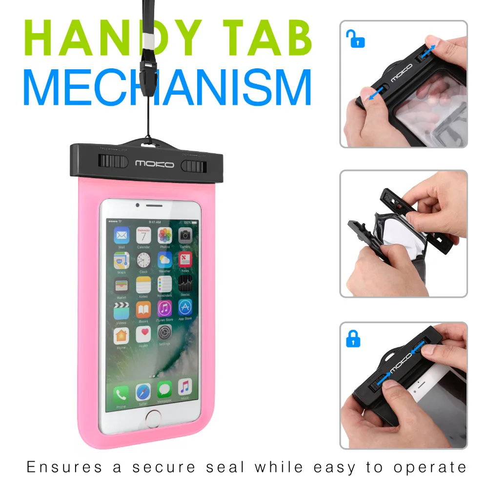 Universal Waterproof Phone Case,MoKo Multifunction CellPhone Dry Bag Pouch with Armband Feature & Neck Strap for iPhone X/8 Plus