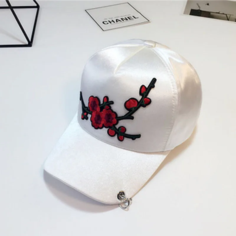 Для женщин Мода Бейсбол шляпа Китай Ветер сливы вышивка Кепки женский Шелковый