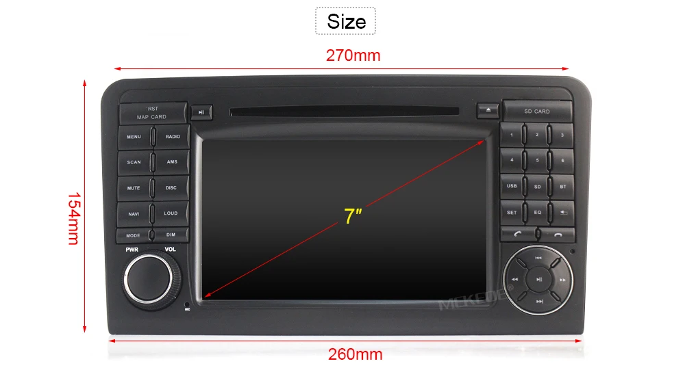 Best HD Android 7.1 CAR DVD player For Mercedes Benz GL ML CLASS W164 ML350 ML500 X164 GL320 car GPS stereo radio RAM 2G ROM 16G 4