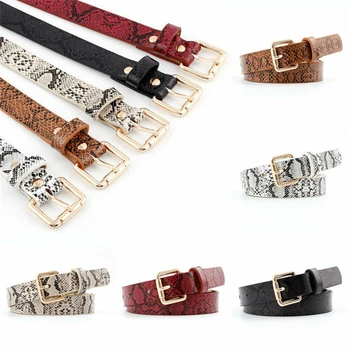 

Women Belt Fashion Snakeskin Print Belt Pin Buckle Waist Belts Faux Leather Belts Cinto Feminino Ceinture Femme Cinturon Mujer