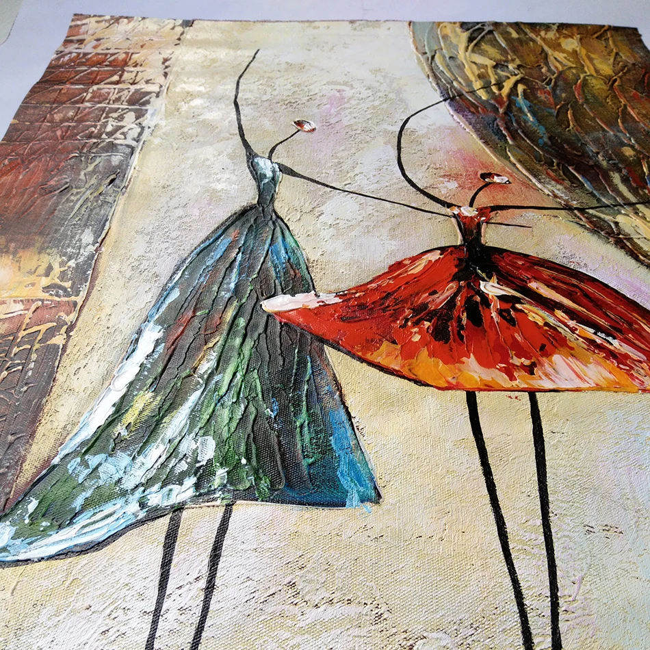 Online Unframed 3 Panel Handgemalte Ballett Tänzerin Abstrakte Moderne Wand Kunst Bild Home Decor Ölgemälde Auf Leinwand Für Schlafzimmer