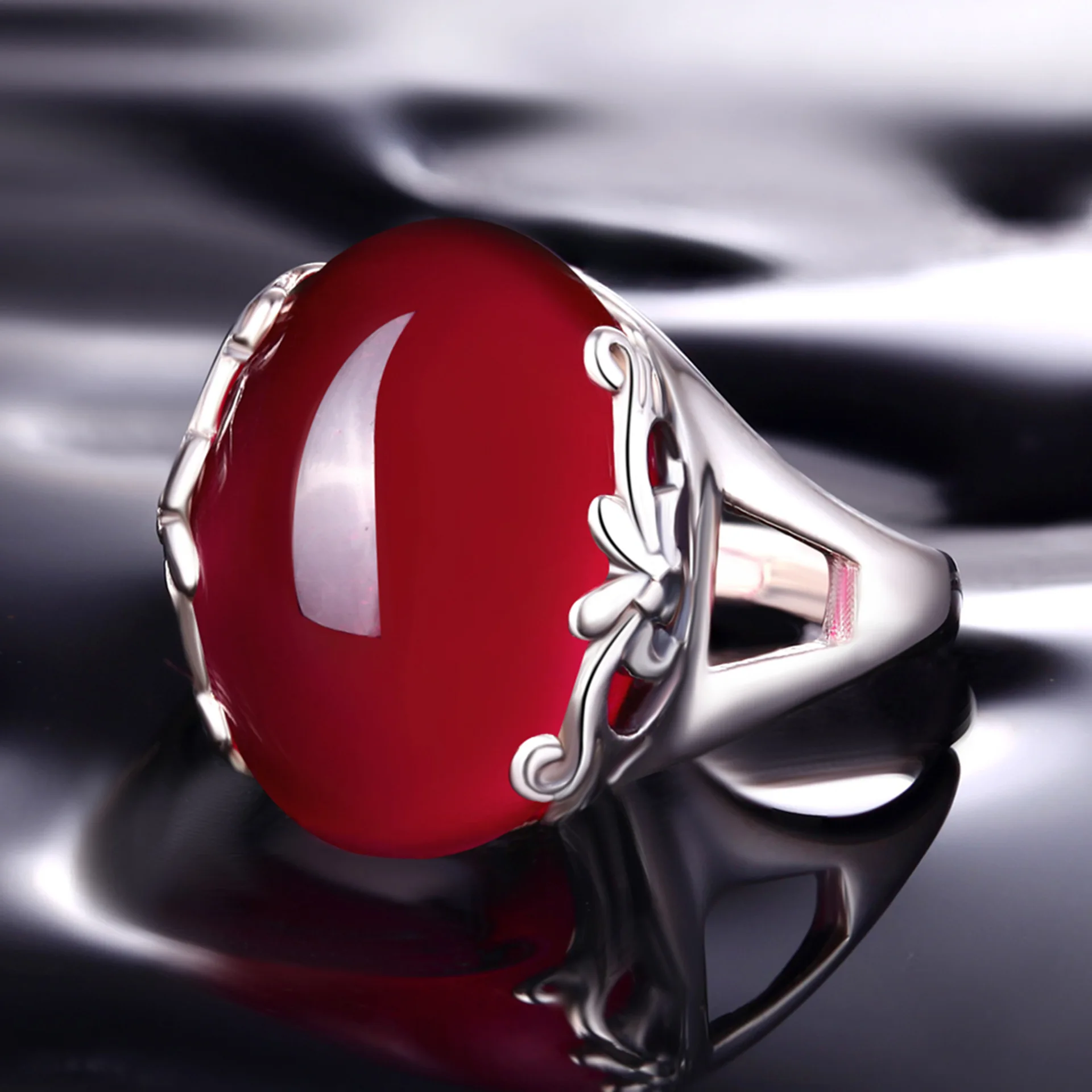 Jin Pei jewelry wholesale 925 Sterling Silver with retro royal red