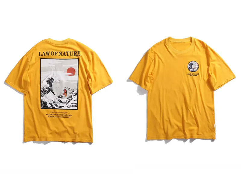Japanese Ukiyo Cat Wave Printed Tshirts 1
