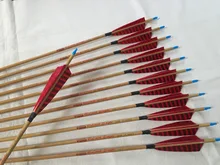 Bamboo skin Carbon arrow ID6.2mm Spine500 with 5″ Turkey feather fletching and pin Nock Bushing for traditional bow archery