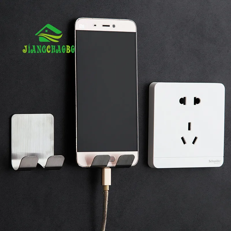 

JiangChaoBo Stainless Steel Glue Socket Hook Power Plug Paste Bracket Household Wall Strong Nail-free