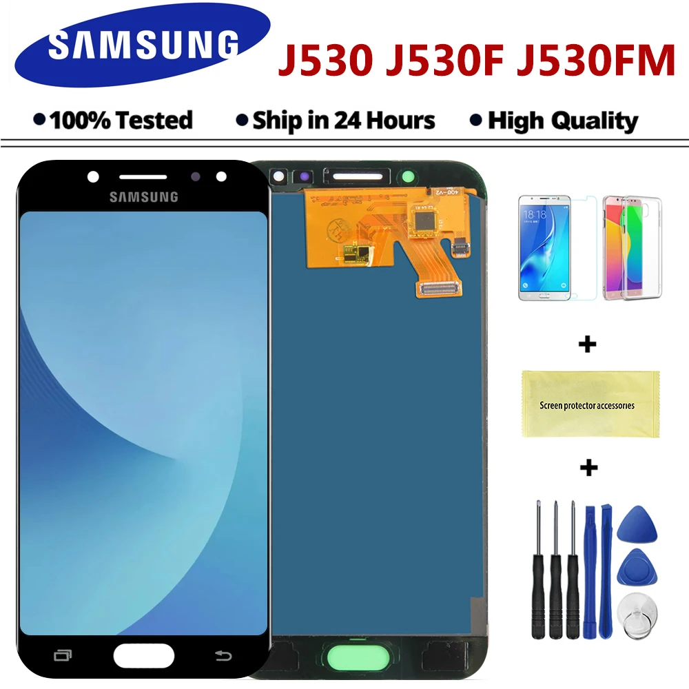 

100% Test J530 LCD For Samsung J5 2017 Display Touch Screen Digitizer Assembly Replacement J5 Pro J530 J530F LCD Adjustable