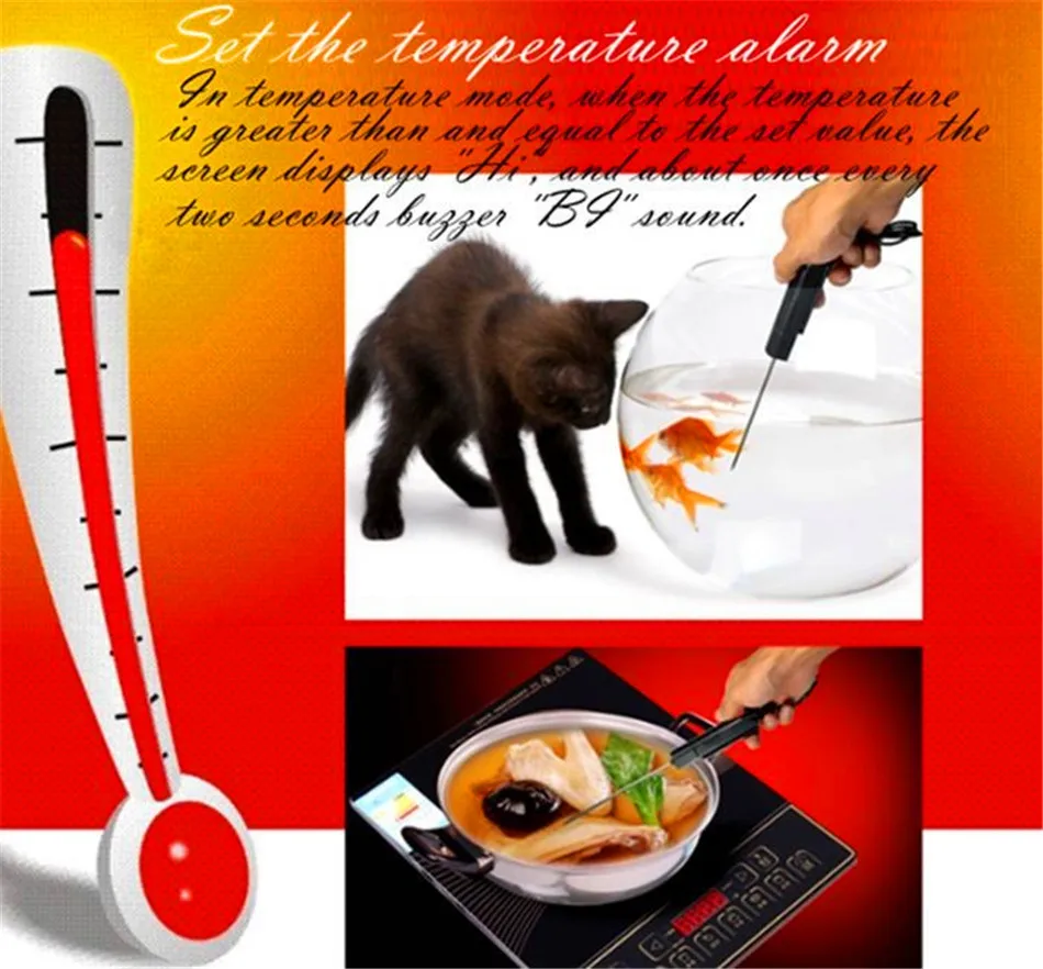 Высокая точность цифровой Кухня термометр ручной Пособия по кулинарии Еда тепла зонда